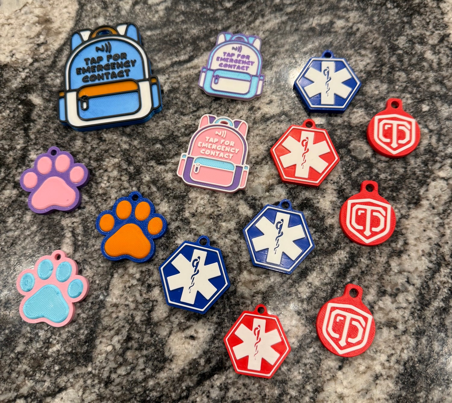 Emergency response keychain for￼ people/pets-smartphone tap