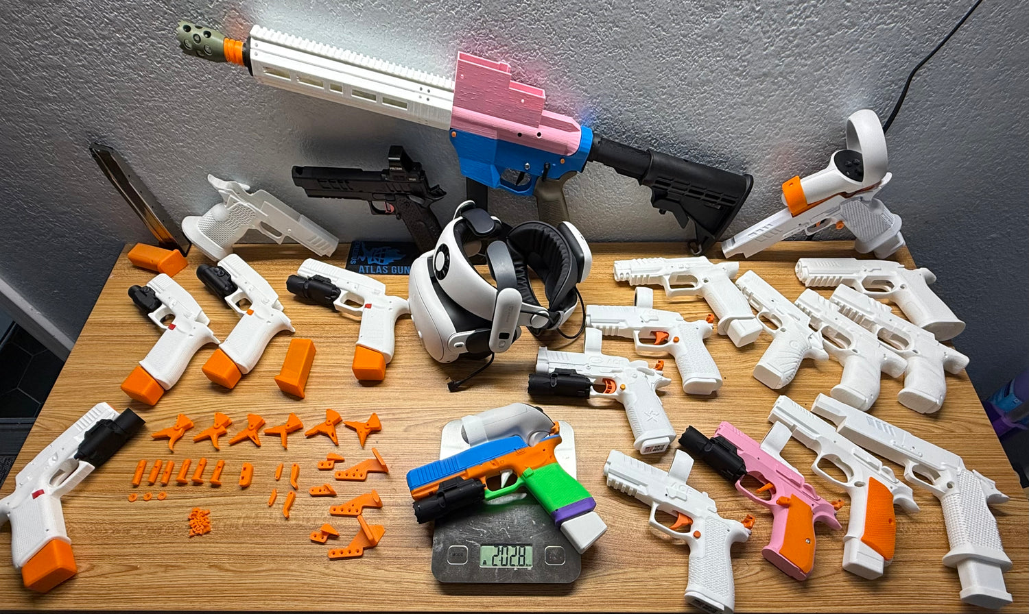 Unweighted empty handset with parts kit