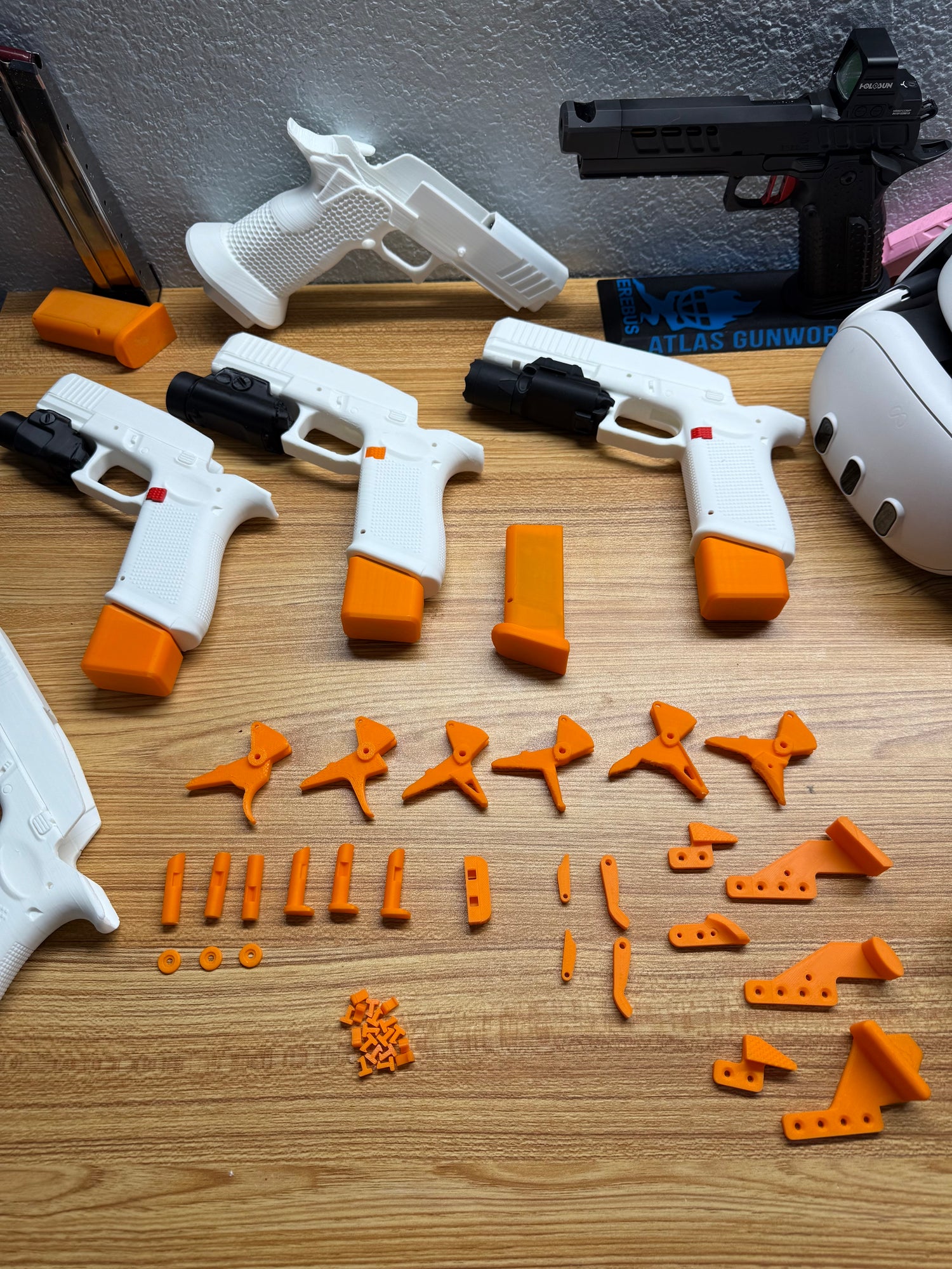 Unweighted empty handset with parts kit